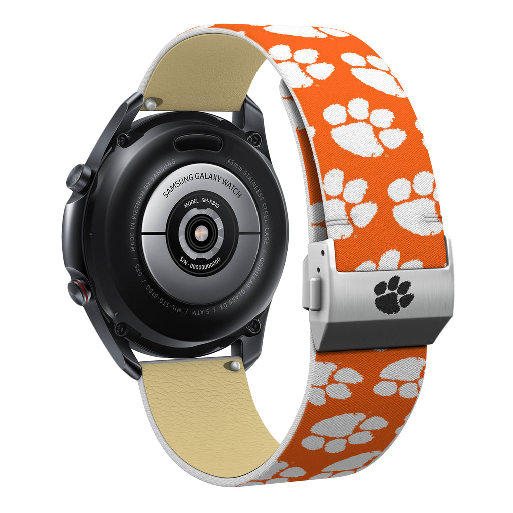 Clemson Tigers Full Print Quick Change Watch Band With Engraved Buckle - AffinityBands