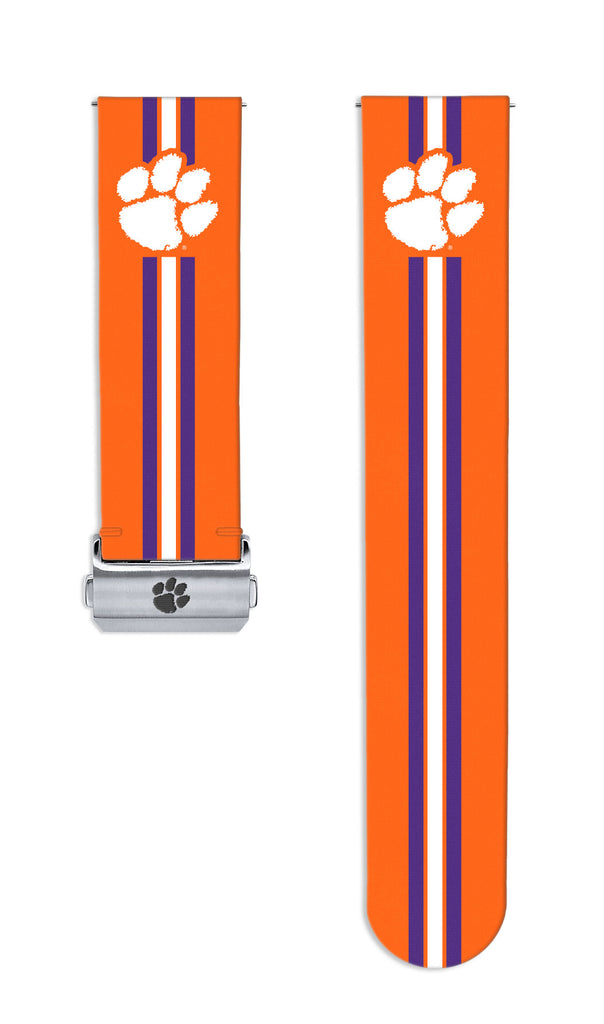 Clemson Tigers Full Print Quick Change Watch Band With Engraved Buckle - AffinityBands