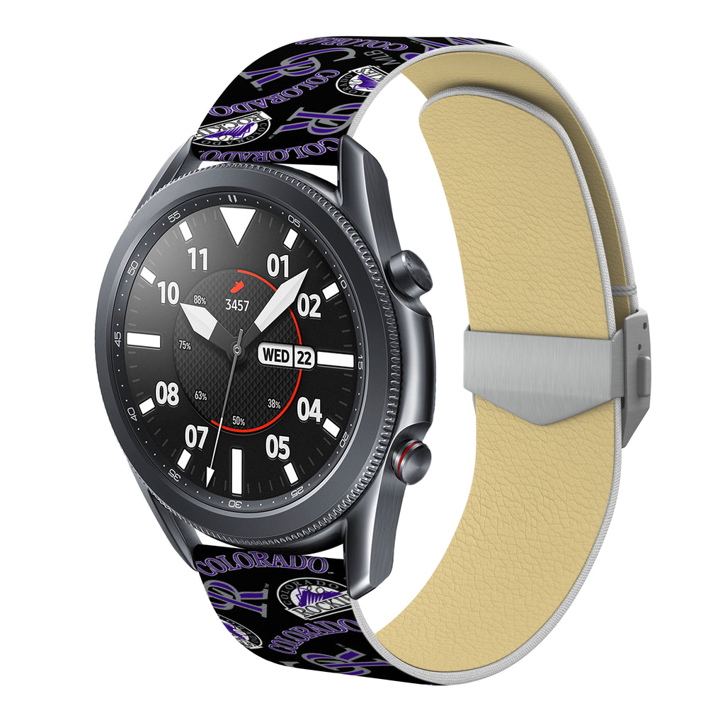 Colorado Rockies Full Print Quick Change Watch Band With Engraved Buckle - AffinityBands