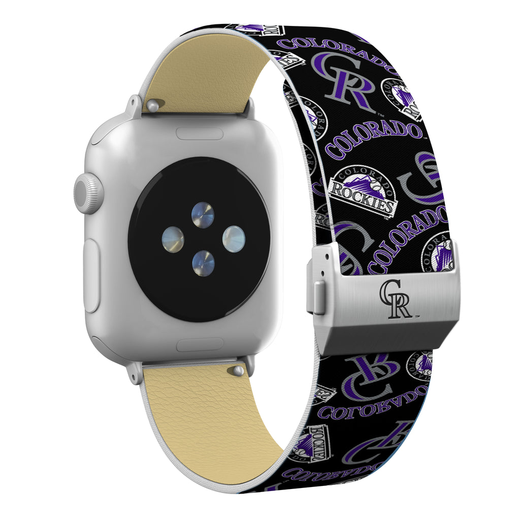 Colorado Rockies Full Print Watch Band With Engraved Buckle - AffinityBands