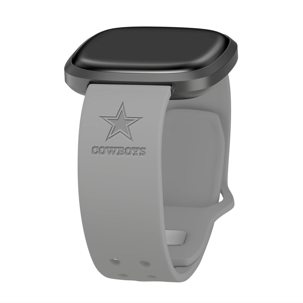 Dallas Cowboys Stainless Steel Watch With Black Silicone Band