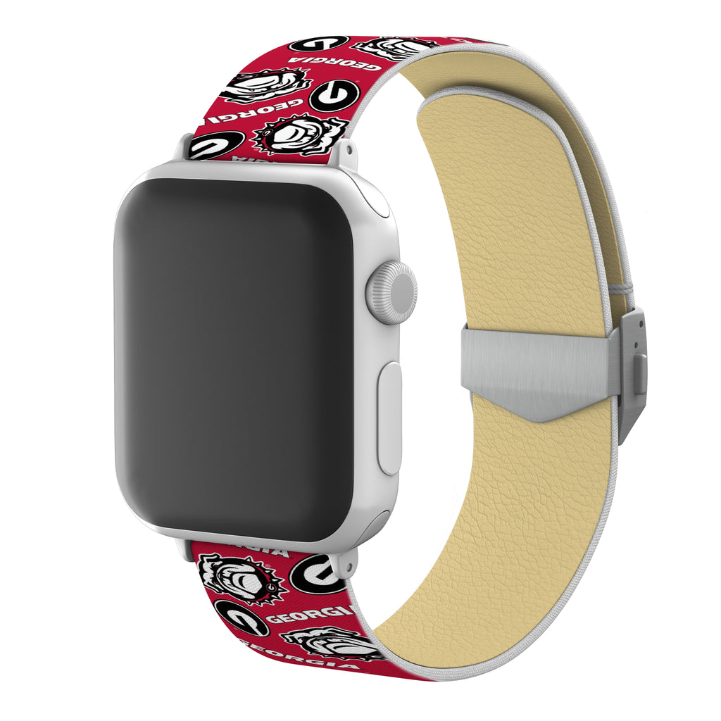 Georgia Bulldogs Full Print Watch Band With Engraved Buckle - AffinityBands
