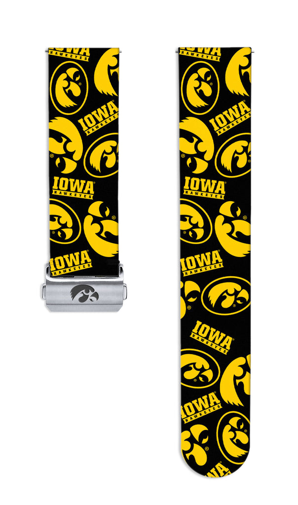 Iowa Hawkeyes Full Print Quick Change Watch Band With Engraved Buckle - Affinity Bands