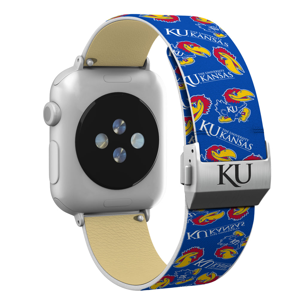 Kansas Jayhawks Full Print Watch Band With Engraved Buckle - AffinityBands