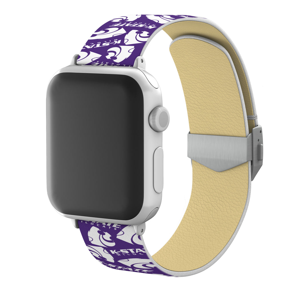 Kansas State Wildcats Full Print Watch Band With Engraved Buckle - AffinityBands
