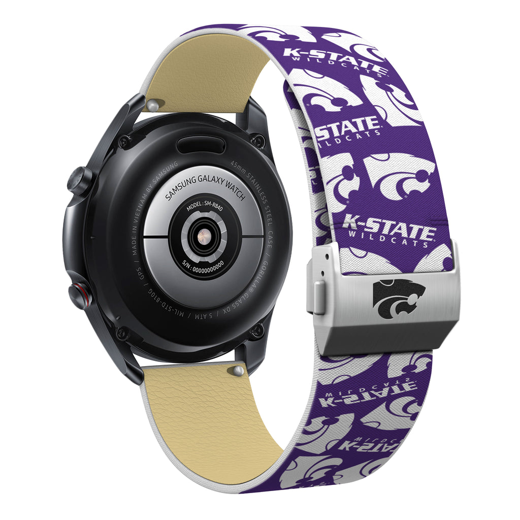 Kansas State Wildcats Full Print Quick Change Watch Band With Engraved Buckle - AffinityBands