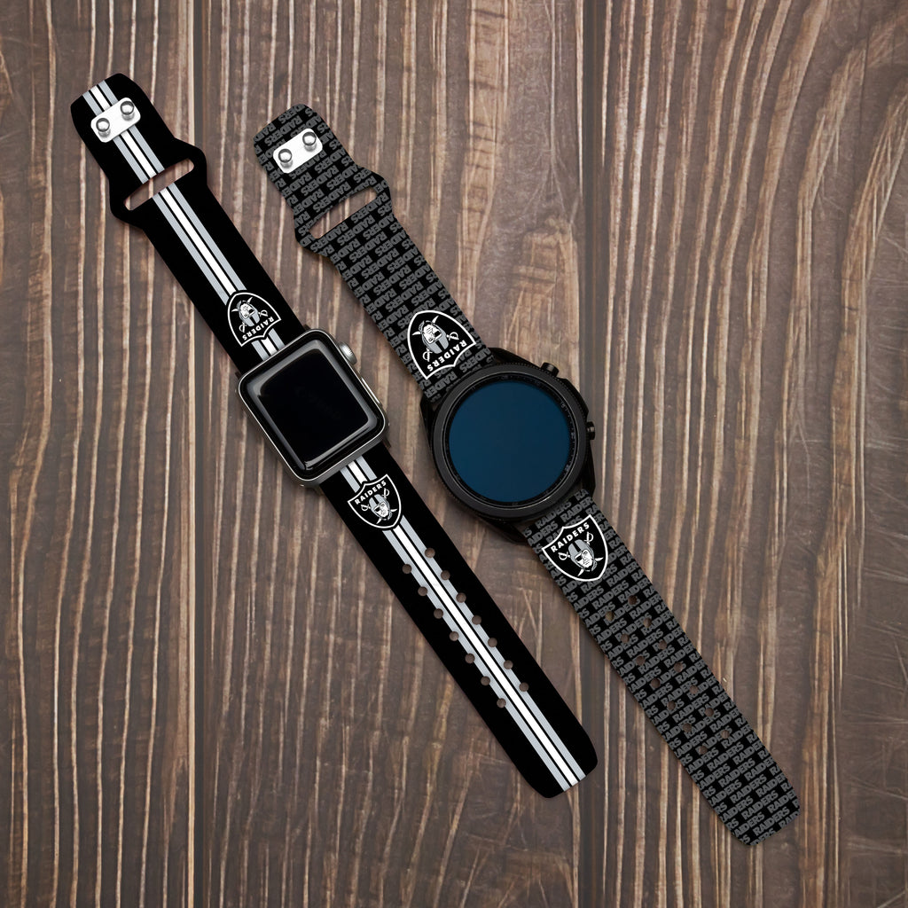 Affinity Bands Game Time Las Vegas Raiders Signature Series Quick Change Watch Band with Engraved Buckle Random / 20mm / Long