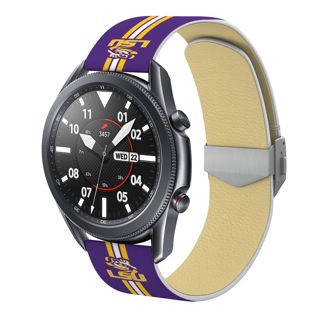 Louisiana State Tigers Full Print Quick Change Watch Band With Engraved Buckle - AffinityBands