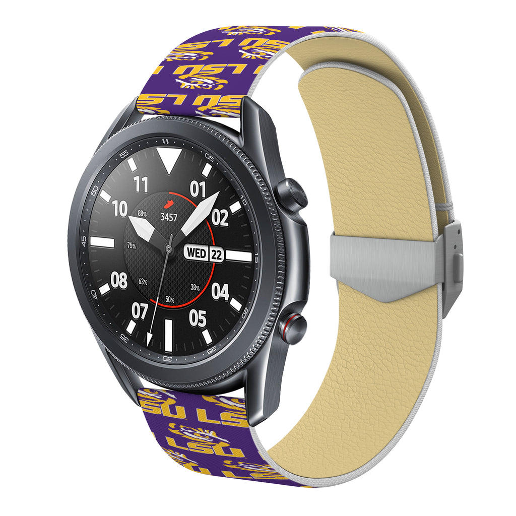 Louisiana State Tigers Full Print Quick Change Watch Band With Engraved Buckle - AffinityBands