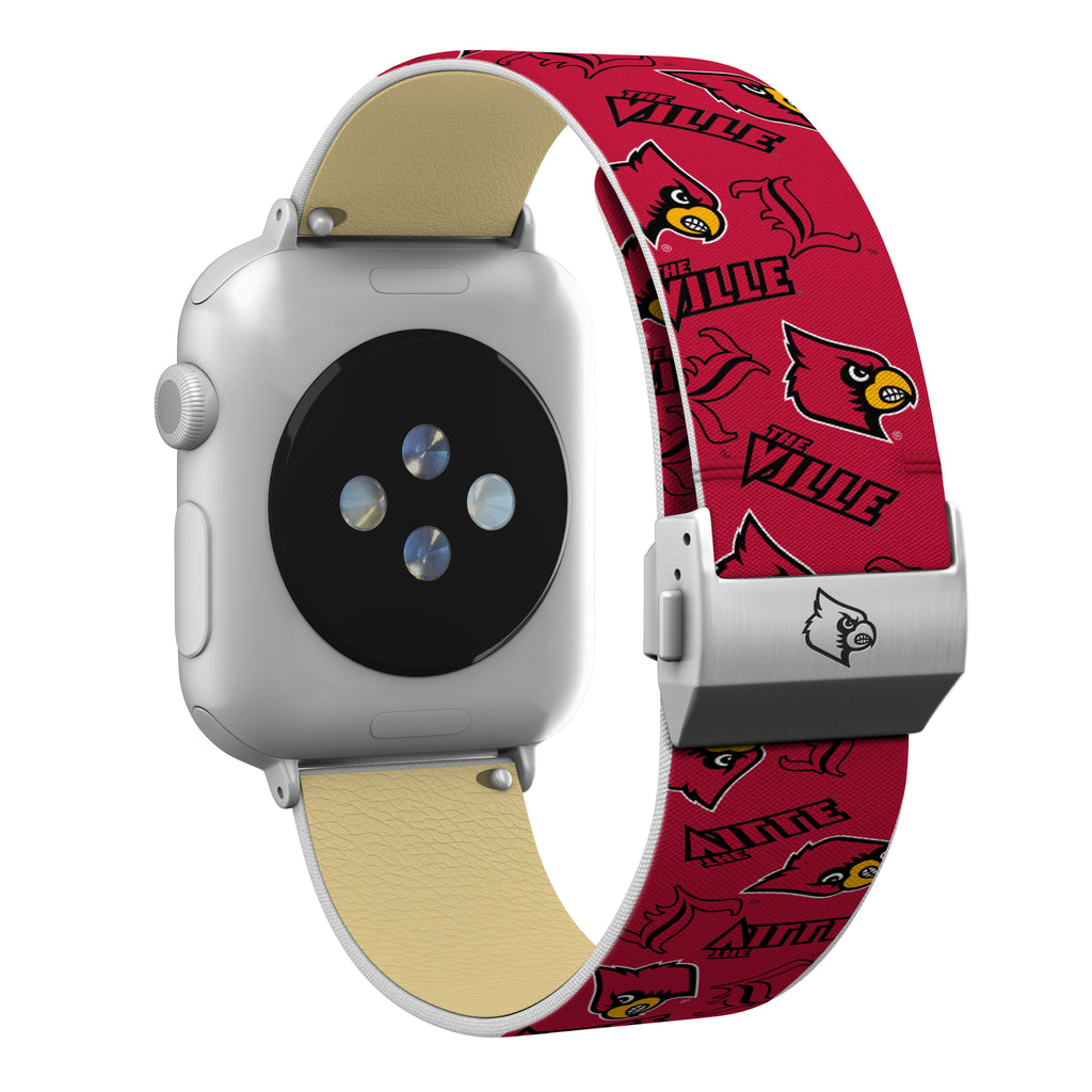 Louisville Cardinals Full Print Watch Band With Engraved Buckle - AffinityBands