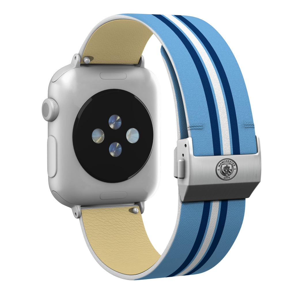 Manchester City Full Print Apple Watch Band With Engraved Buckle - AffinityBands