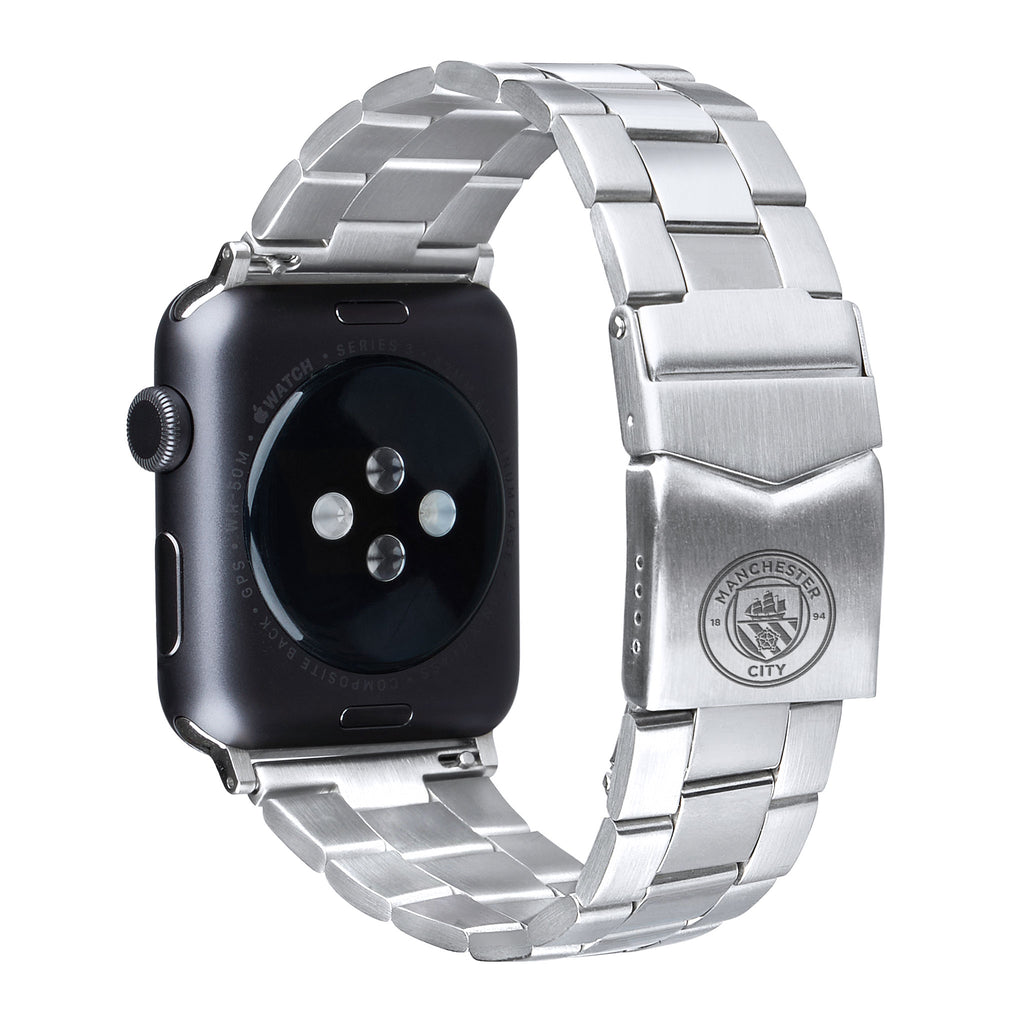 Manchester City FC Stainless Steel Link Style Apple Watch Band - AffinityBands