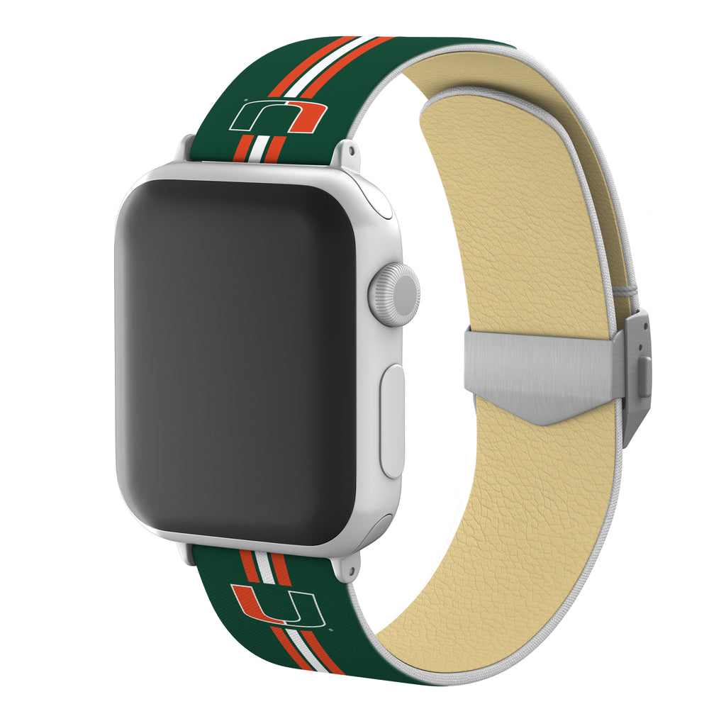 Miami Hurricanes Full Print Watch Band With Engraved Buckle - AffinityBands