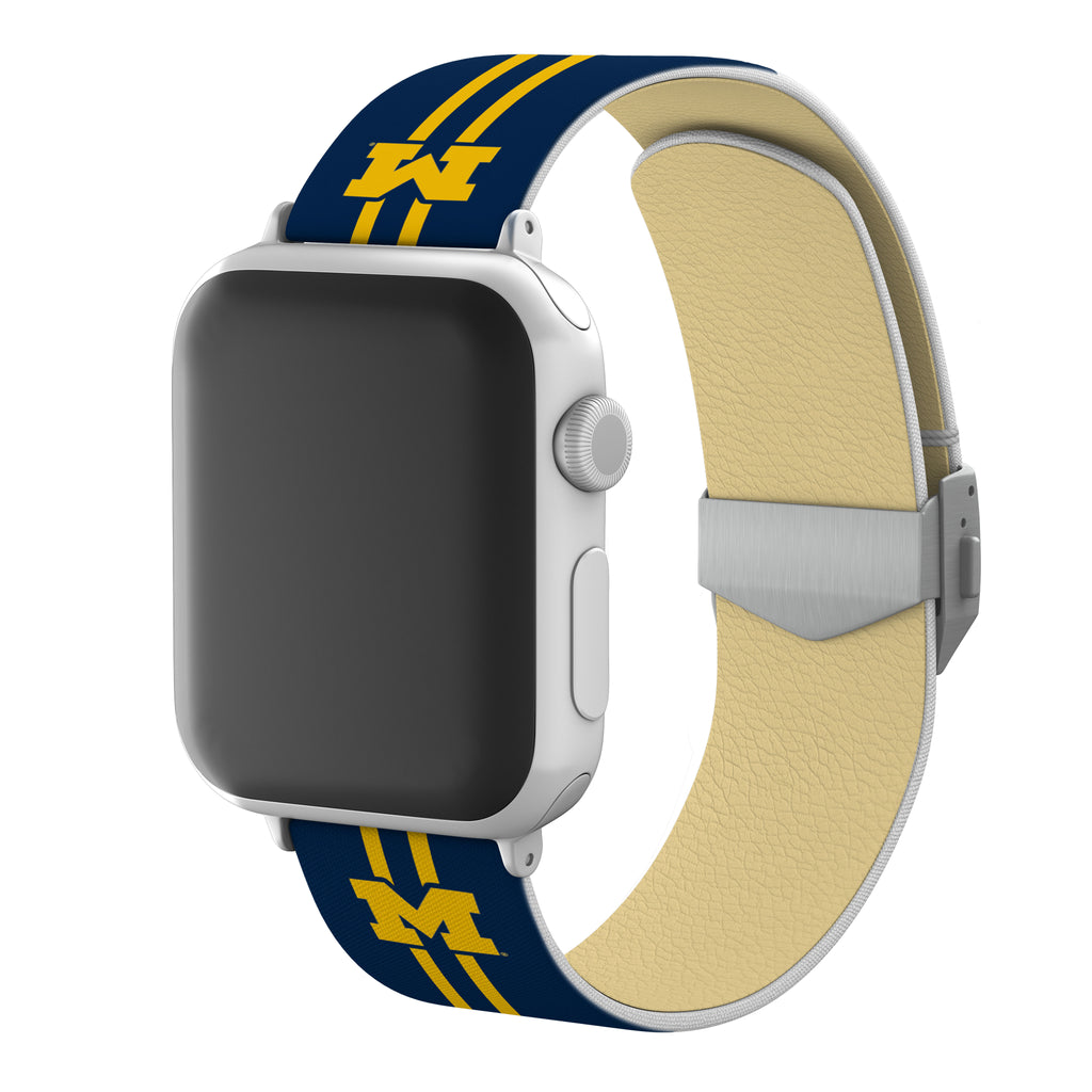 Michigan Wolverines Full Print Watch Band With Engraved Buckle - AffinityBands