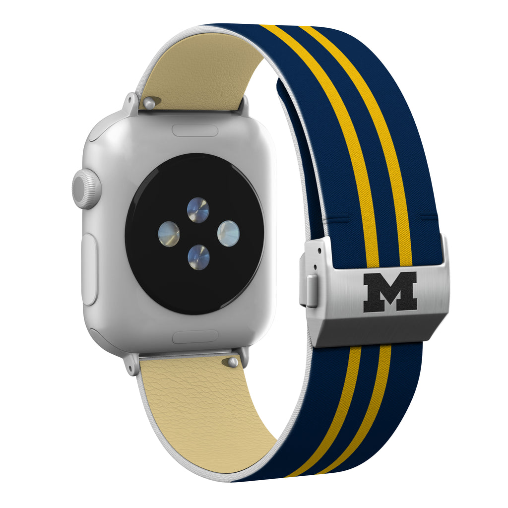 Michigan Wolverines Full Print Watch Band With Engraved Buckle - AffinityBands