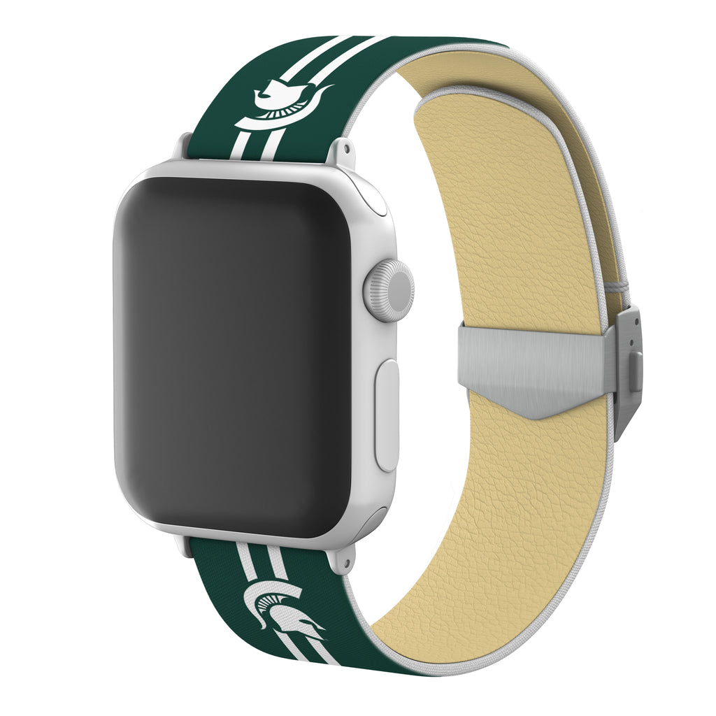 Michigan State Spartans Full Print Watch Band With Engraved Buckle - AffinityBands