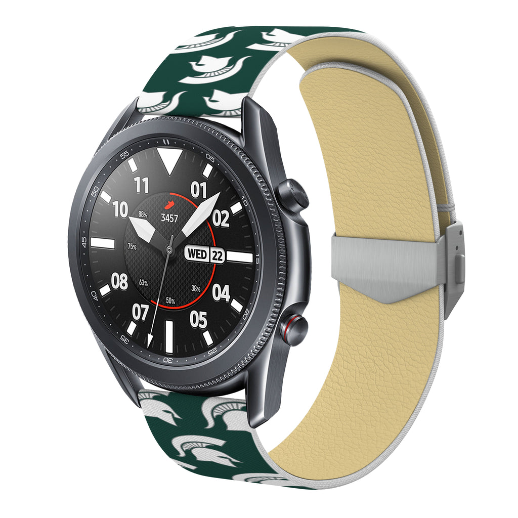 Michigan State Spartans Full Print Quick Change Watch Band With Engraved Buckle - AffinityBands