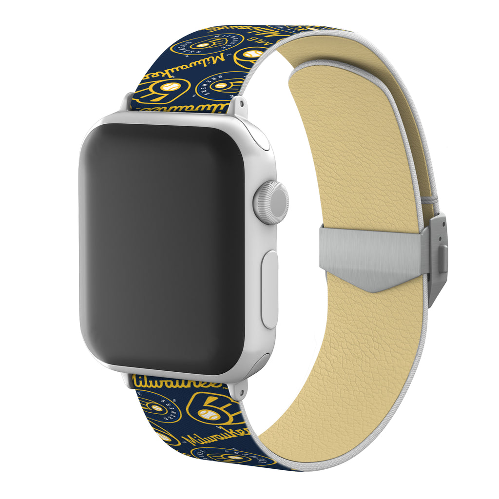 Milwaukee Brewers Full Print Watch Band With Engraved Buckle - AffinityBands