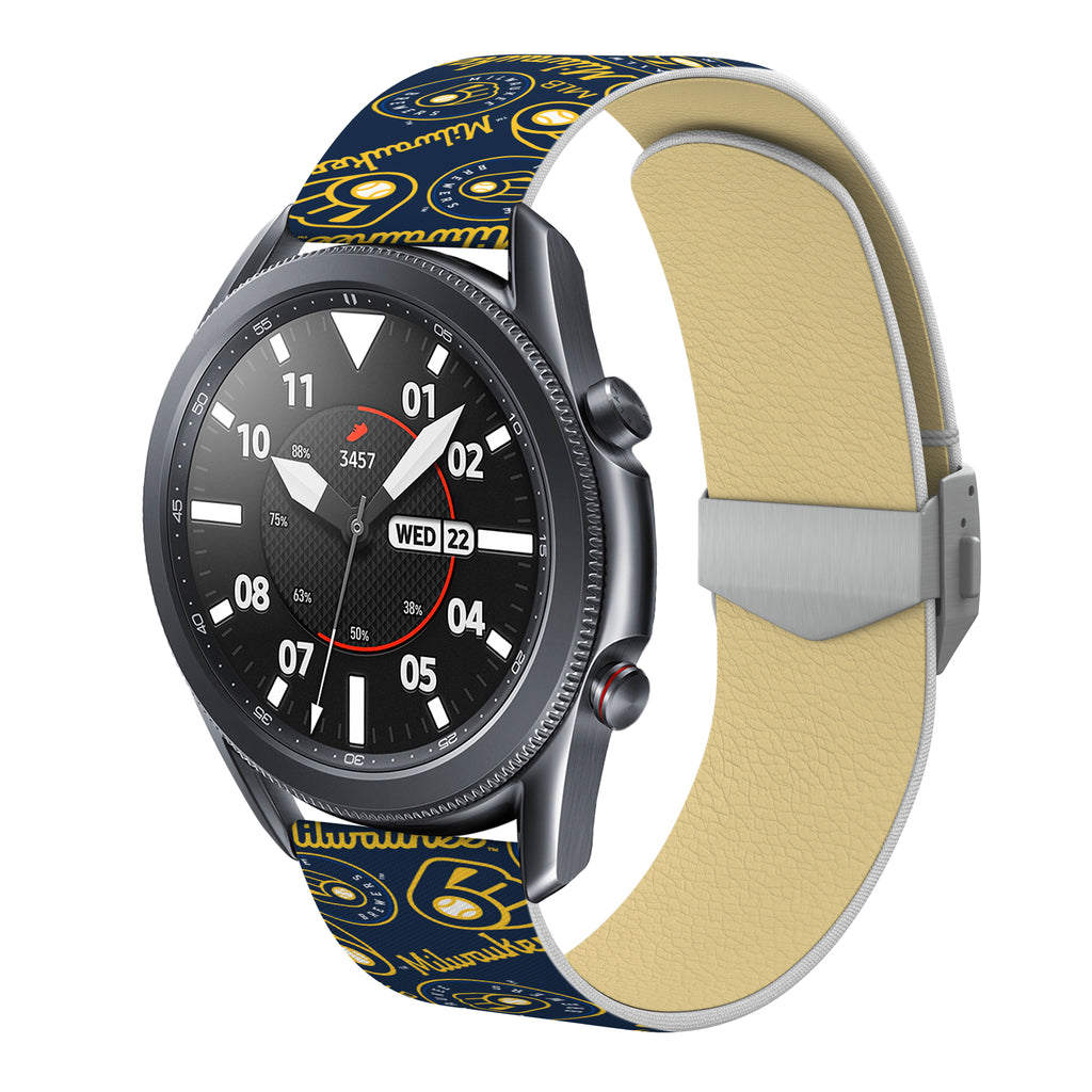 Milwaukee Brewers Full Print Quick Change Watch Band With Engraved Buckle - AffinityBands