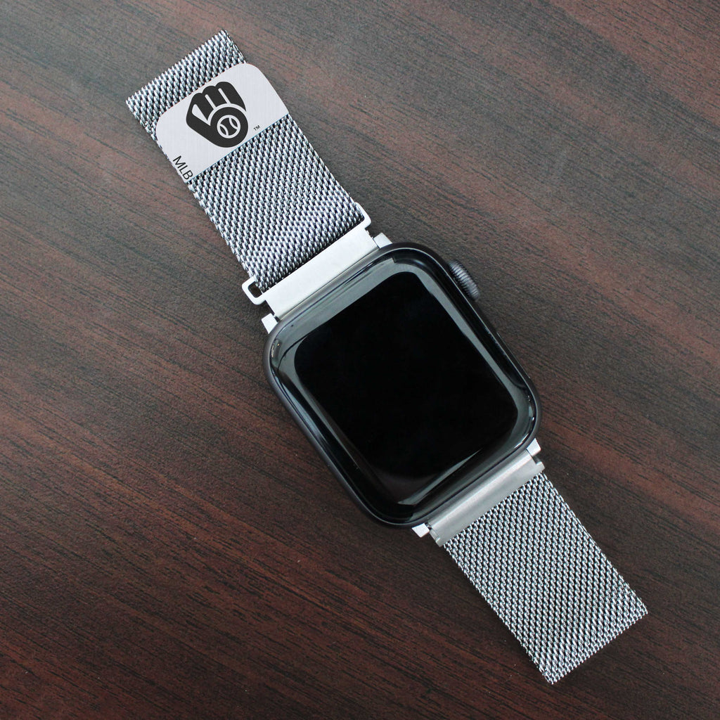 Milwaukee Brewers Stainless Steel Apple Watch Band - AffinityBands
