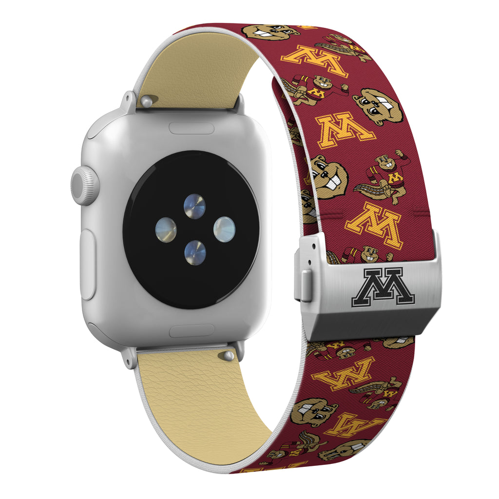 Minnesota Golden Gophers Full Print Watch Band With Engraved Buckle - AffinityBands