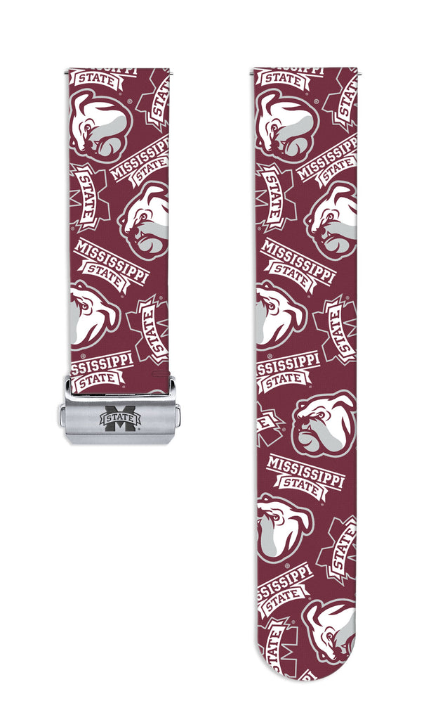 Mississippi State Bulldogs Full Print Quick Change Watch Band With Engraved Buckle - AffinityBands