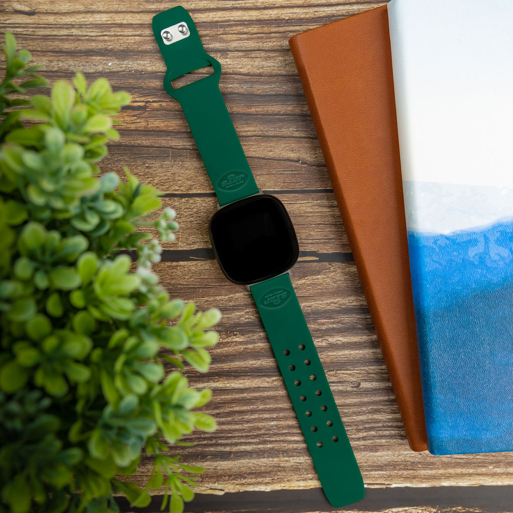 New York Jets Engraved Silicone Sport Fitbit Watch Band – Affinity