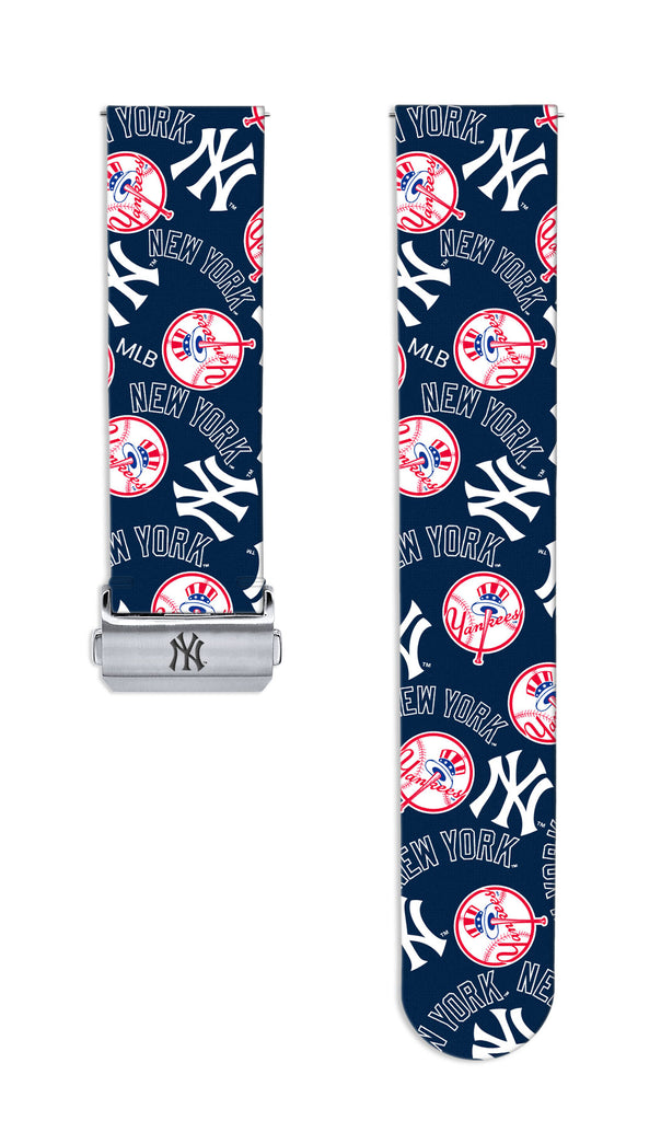New York Yankees Full Print Quick Change Watch Band With Engraved Buckle - AffinityBands