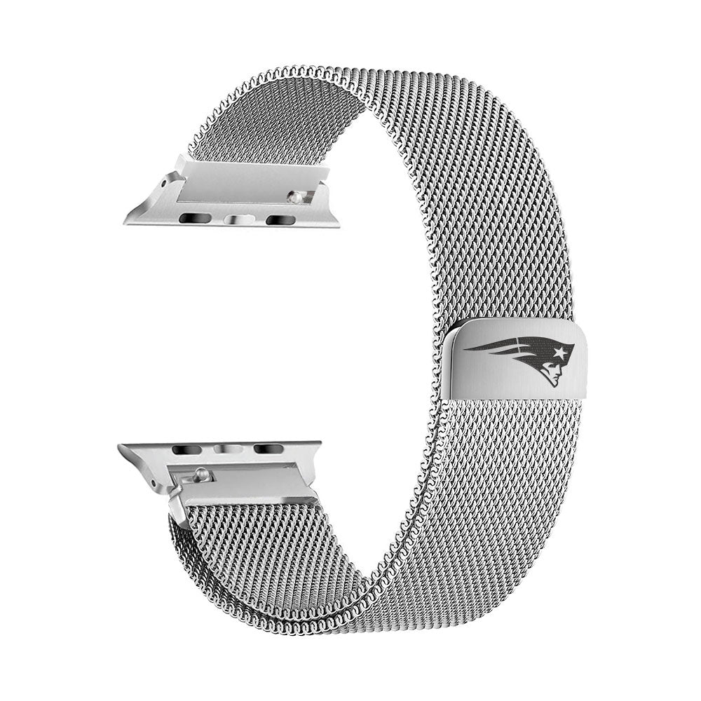 New England Patriots Stainless Steel Apple Watch Band - AffinityBands