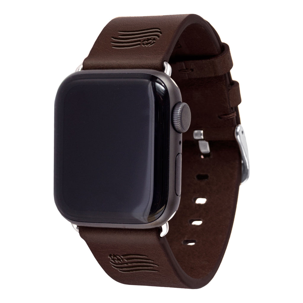 New England Revolution Leather Apple Watch Band - AffinityBands