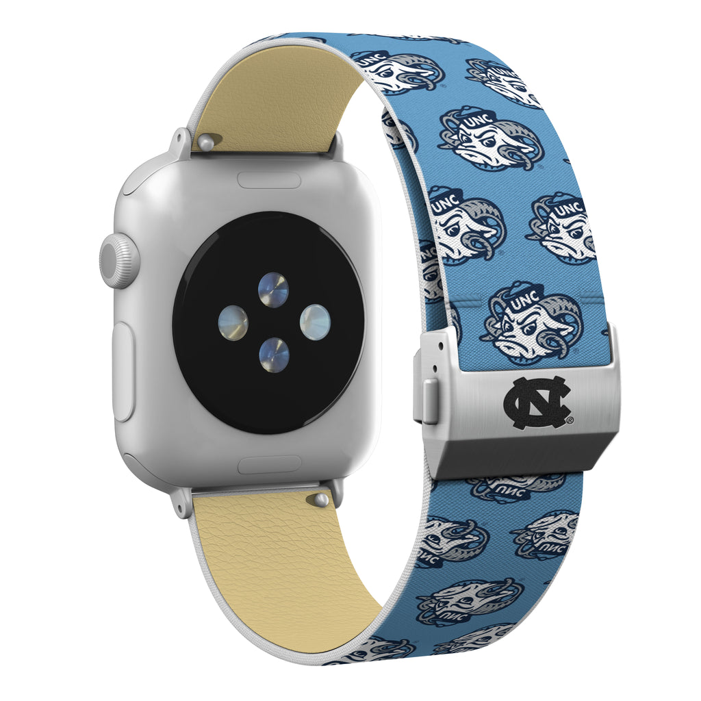 North Carolina Tar Heels Full Print Watch Band With Engraved Buckle - AffinityBands