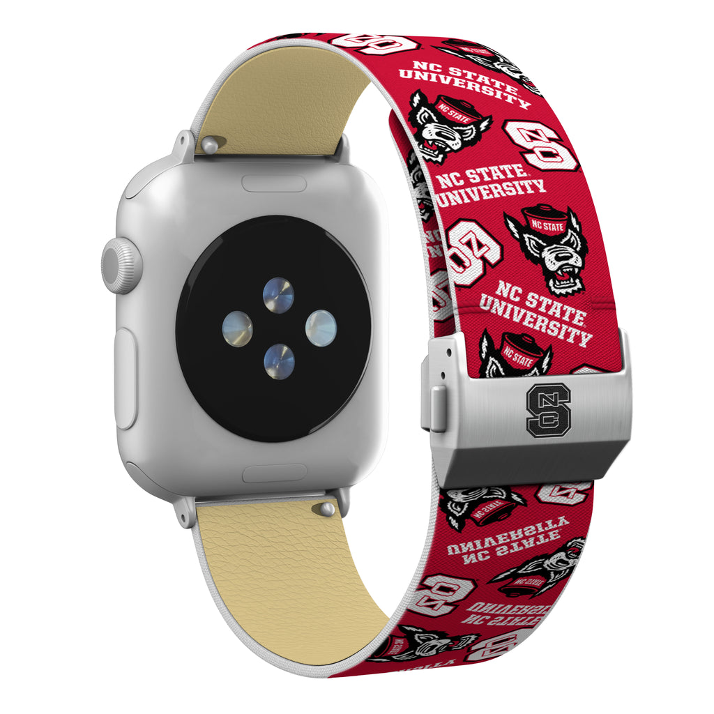 North Carolina State Wolfpack Full Print Watch Band With Engraved Buckle - AffinityBands