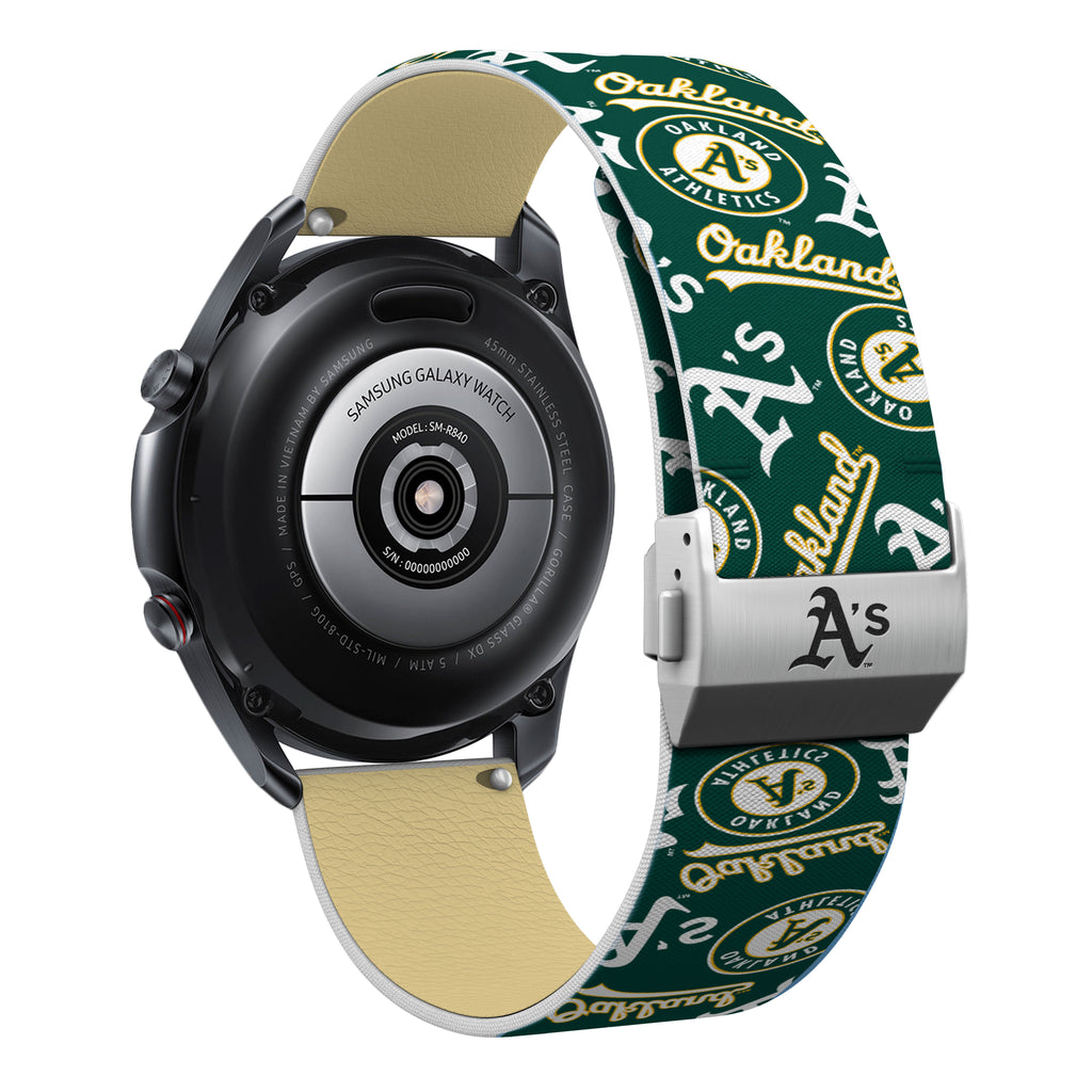 Oakland Athletics Full Print Quick Change Watch Band With Engraved Buckle - AffinityBands
