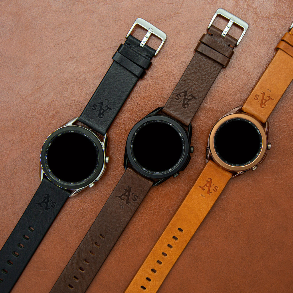 Oakland Athletics Quick Change Leather Watch Bands - AffinityBands