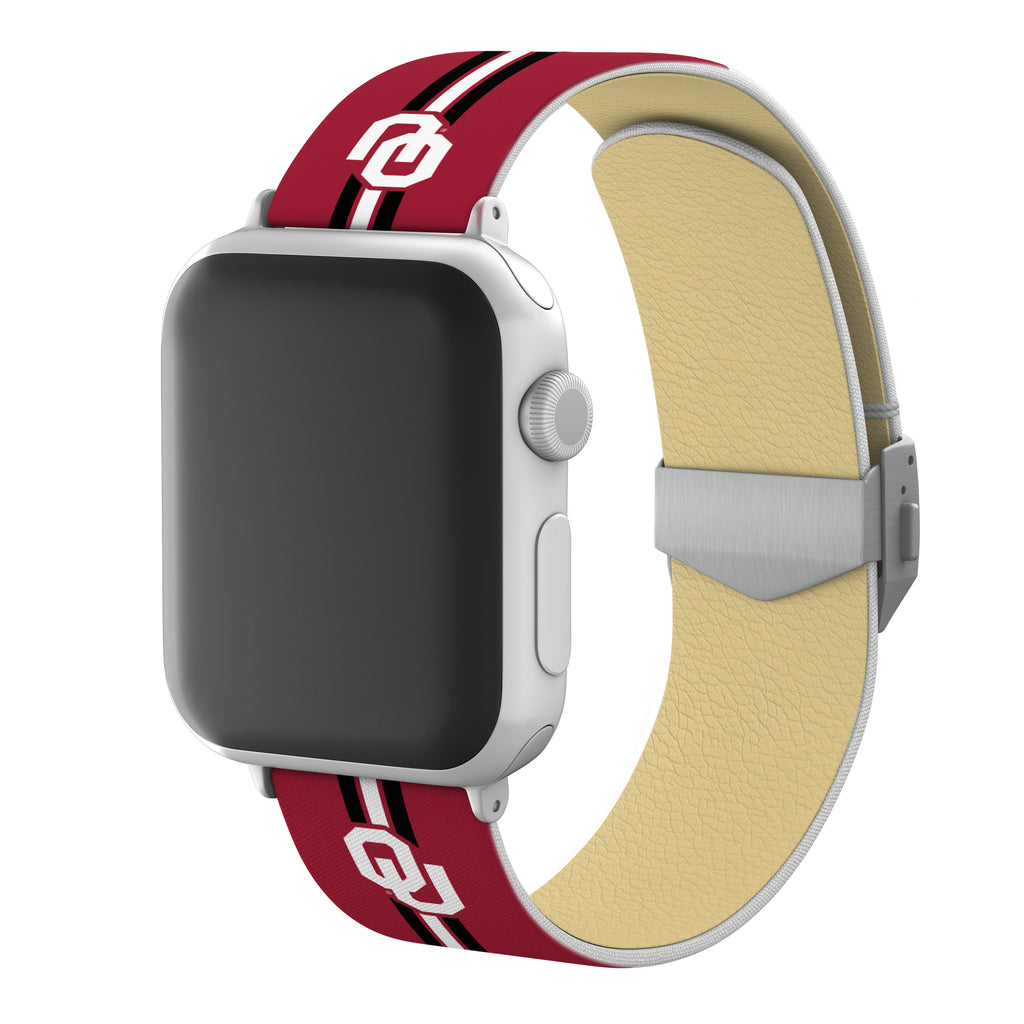 Oklahoma Sooners Full Print Watch Band With Engraved Buckle - AffinityBands
