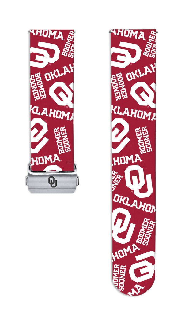 Oklahoma Sooners Full Print Quick Change Watch Band With Engraved Buckle - AffinityBands
