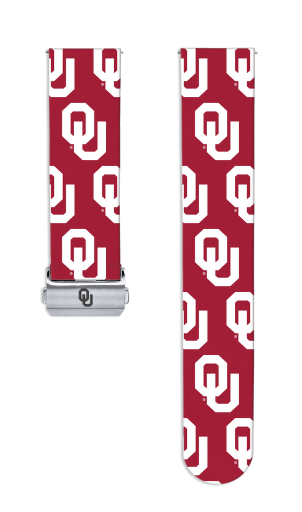 Oklahoma Sooners Full Print Quick Change Watch Band With Engraved Buckle - AffinityBands