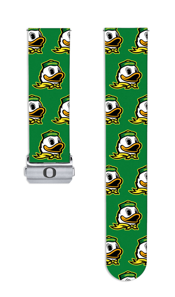 Oregon Ducks Full Print Quick Change Watch Band With Engraved Buckle - AffinityBands