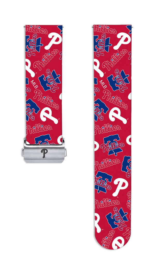 Philadelphia Phillies Full Print Quick Change Watch Band With Engraved Buckle - AffinityBands