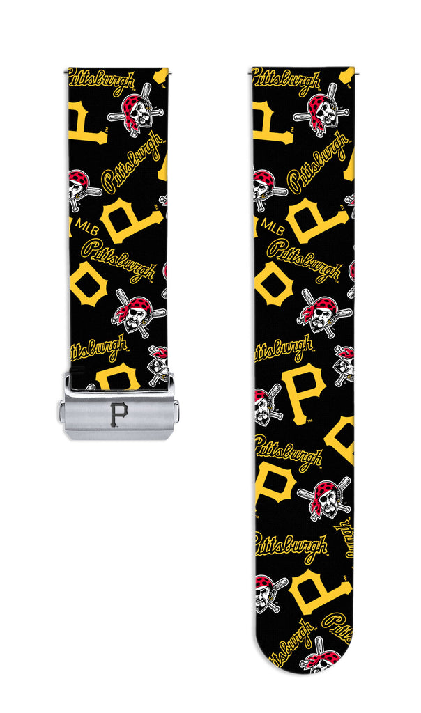 Pittsburgh Pirates Full Print Quick Change Watch Band With Engraved Buckle - AffinityBands