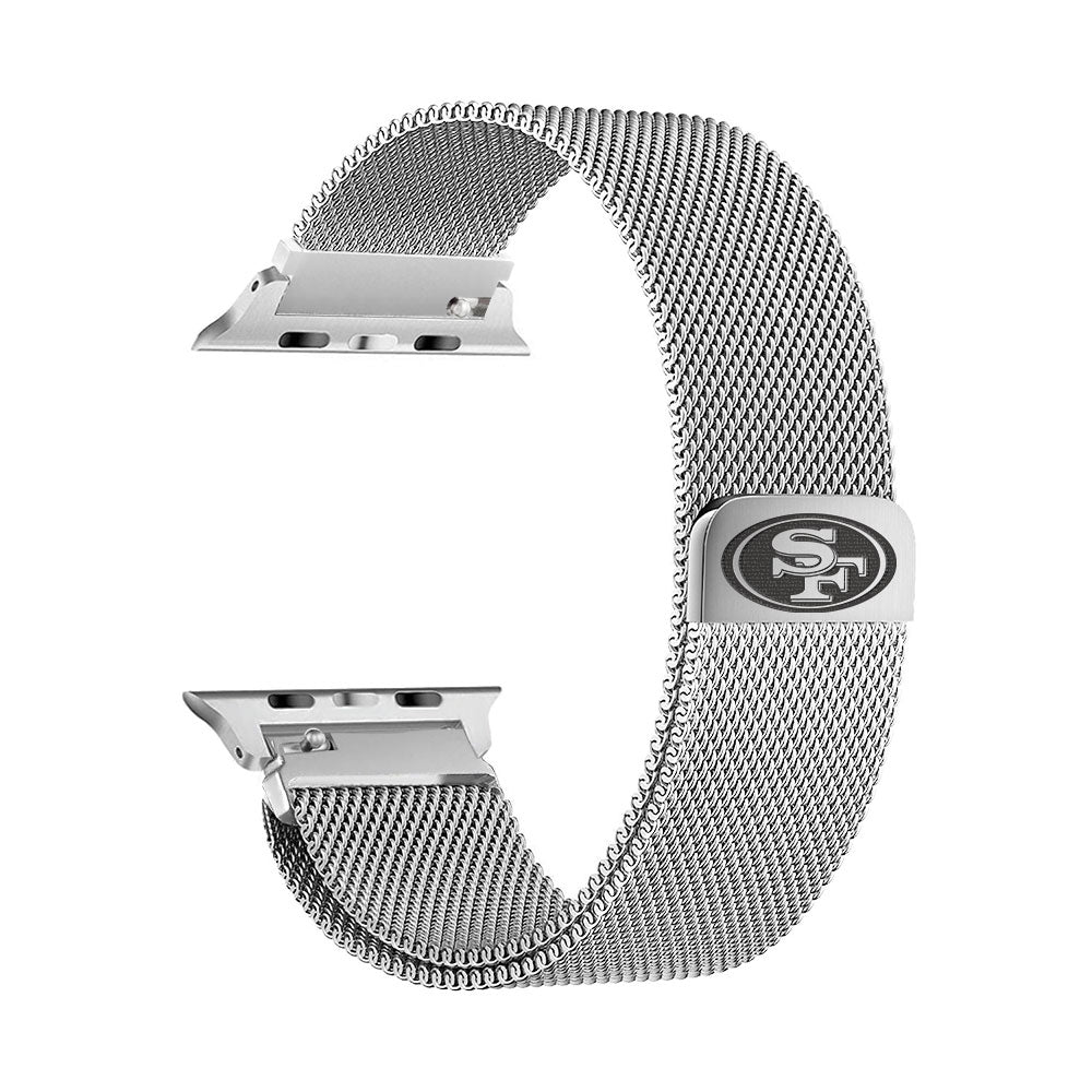 San Francisco 49ers Stainless Steel Apple Watch Band - AffinityBands