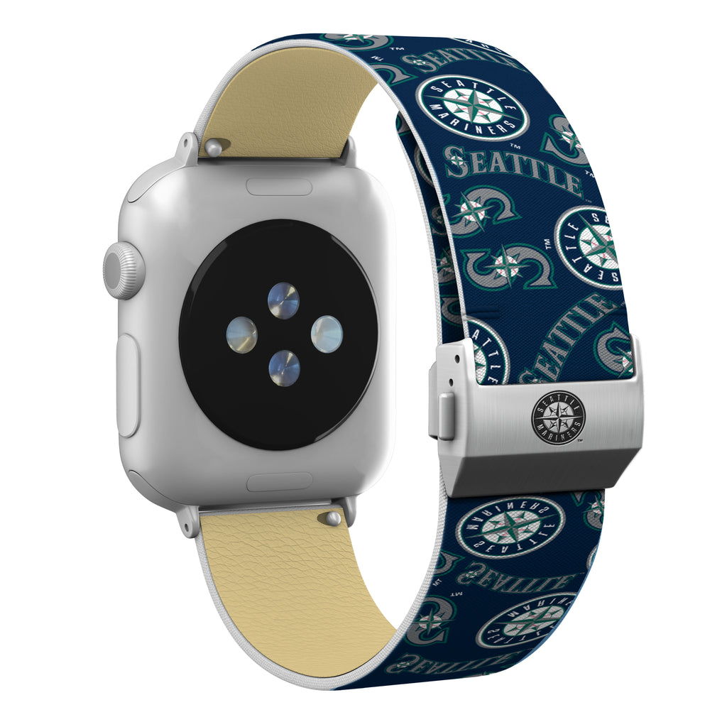 Seattle Mariners Full Print Watch Band With Engraved Buckle - AffinityBands