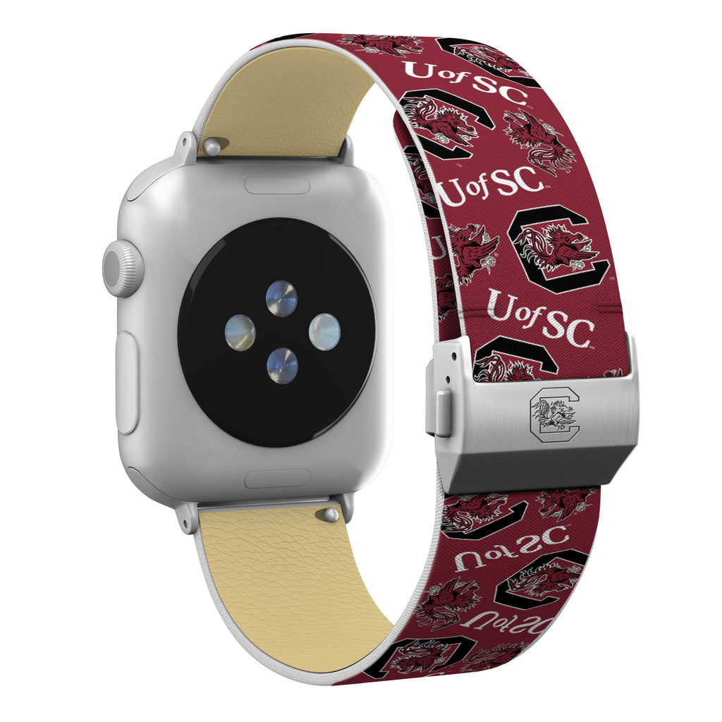 South Carolina Gamecocks Full Print Watch Band With Engraved Buckle - AffinityBands