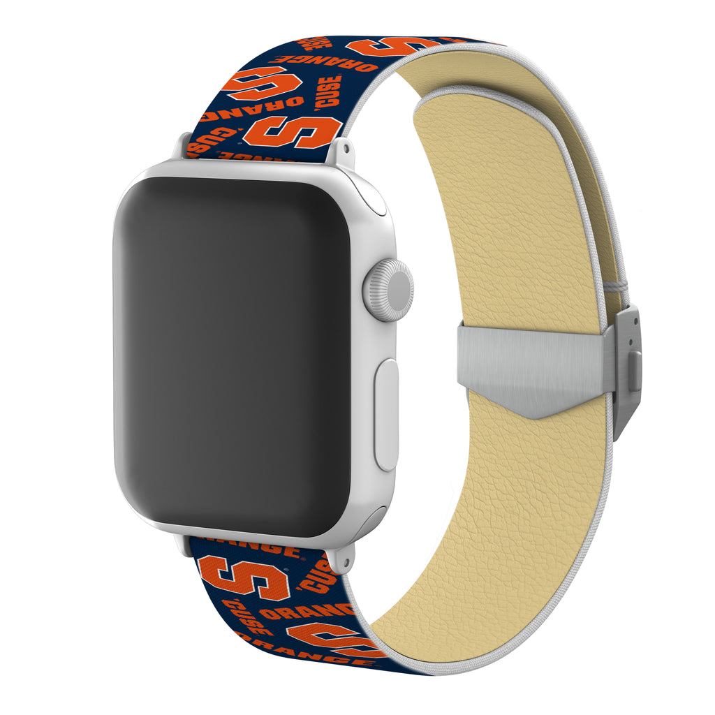 Syracuse Orange Full Print Watch Band With Engraved Buckle - AffinityBands