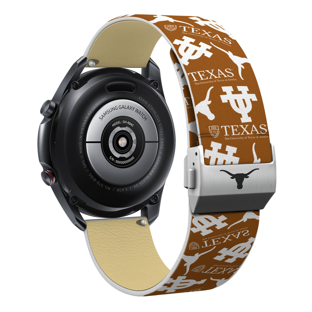 Texas Longhorns Full Print Quick Change Watch Band With Engraved Buckle - AffinityBands