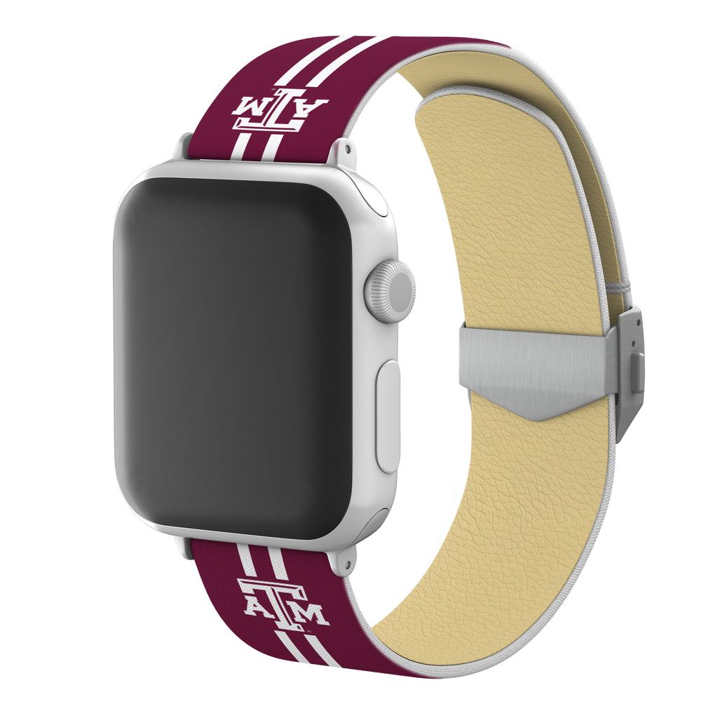 Texas A&M Aggies Full Print Watch Band With Engraved Buckle - AffinityBands