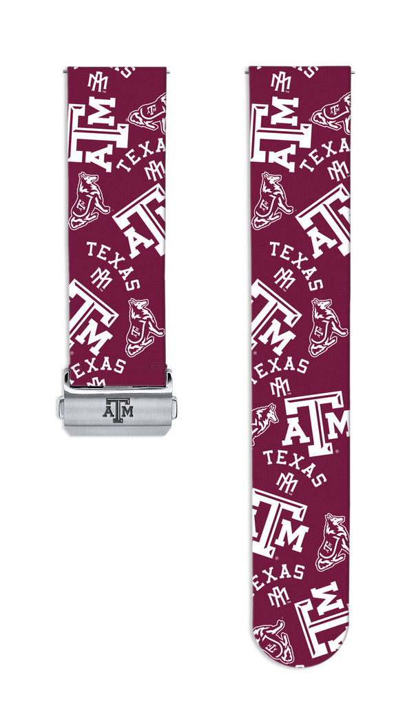 Texas A&M Aggies Full Print Quick Change Watch Band With Engraved Buckle - AffinityBands