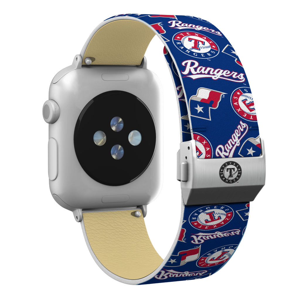 Texas Rangers Full Print Watch Band With Engraved Buckle - AffinityBands