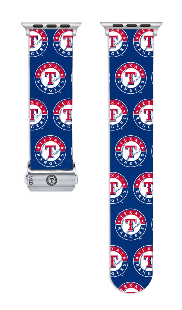Texas Rangers Full Print Watch Band With Engraved Buckle - AffinityBands