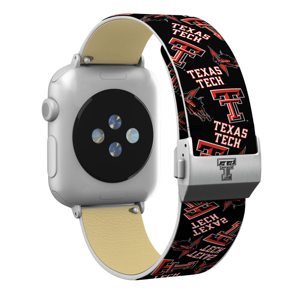 Texas Tech Red Raiders Full Print Watch Band With Engraved Buckle - AffinityBands